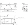 Badewanne OTTOFOND Messina 78 x 178 cm rechte Ecke abgerundet weiß/schwarz glänzend 703807