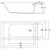 Badewanne OTTOFOND Piazza 70 x 170 cm weiß glänzend glatt 704401