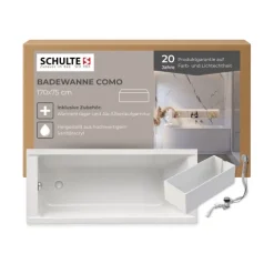 Badewanne Schulte Como 170x75 cm Komplettset mit Wannenträger und Ab- und Überlaufgarnitur