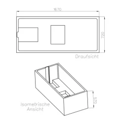 Badewanne Schulte Como 170x75 cm Komplettset mit Wannenträger und Ab- und Überlaufgarnitur