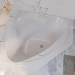 Badewanne Schulte Coralia 140x140 cm Komplettset mit Fußgestell, Schürze und Ab- und Überlaufgarnitur