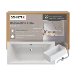 Badewanne Schulte Onda 170x75 cm Komplettset mit Wannenträger und Ab- und Überlaufgarnitur