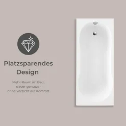 Badewanne Schulte Ozea 170x75 cm Komplettset mit Wannenträger und Ab- und Überlaufgarnitur