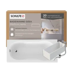 Badewanne Schulte Ozea 170x75 cm Komplettset mit Wannenträger und Ab- und Überlaufgarnitur