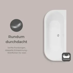 Badewanne Schulte Rio Vorwand 1700x750 mm weiß inkl. Ablaufgarnitur Push-Up, Chrom