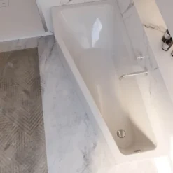 Badewanne Schulte Riva links 170x75 cm mit Wannenträger und Ab- und Überlaufgarnitur