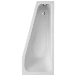 Badewanne Schulte Riva rechts 170x75 cm mit Fußgestell und Ab- und Überlaufgarnitur
