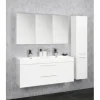 Badmöbel-Set Differnz Somero BxHxT 120 x 170 x 38 cm Frontfarbe weiß hochglanz mit Waschtisch Mineralguss weiß