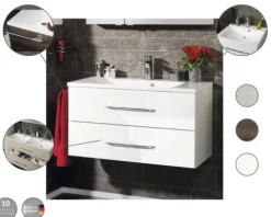Badmöbel-Set FACKELMANN B.clever 120 cm mit Waschtisch Alaska Esche