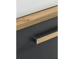 Badmöbel-Set Möbelpartner Duo 822 BxHxT 82,2 x 61,5 x 50 cm Frontfarbe anthrazit matt mit Waschtisch Keramik weiß