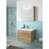 Badmöbel-Set Pelipal Kumba BxHxT 80 x 200 x 51 cm Frontfarbe eiche riviera mit Mineralguss-Waschtisch weiß 99.77022647