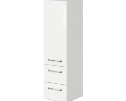 Badmöbel-Set Pelipal Kumba BxHxT 167 x 200 x 50 cm Frontfarbe weiß glanz 5-teilig und mehr mit Mineralguss-Waschtisch weiß, Midischrank, Unterschrank und Wandschrank 99.1070125093