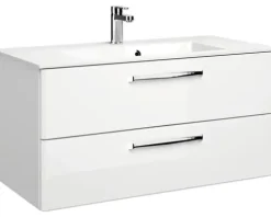 Badmöbel-Set Pelipal Kumba BxHxT 167 x 200 x 50 cm Frontfarbe weiß glanz 5-teilig und mehr mit Mineralguss-Waschtisch weiß, Midischrank, Unterschrank und Wandschrank 99.1070125093