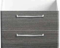 Badmöbel-Set Pelipal Kumba BxHxT 137 x 200 x 50 cm Frontfarbe graphit struktur quer 5-teilig und mehr mit Mineralguss-Waschtisch, Midischrank, Unterschrank und Wandschrank 99.770125193