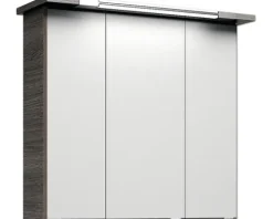 Badmöbel-Set Pelipal Kumba BxHxT 137 x 200 x 50 cm Frontfarbe graphit struktur quer 5-teilig und mehr mit Mineralguss-Waschtisch, Midischrank, Unterschrank und Wandschrank 99.770125193