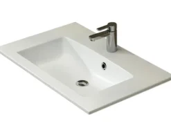 Badmöbel-Set Pelipal Kumba BxHxT 137 x 200 x 50 cm Frontfarbe graphit struktur quer 5-teilig und mehr mit Mineralguss-Waschtisch, Midischrank, Unterschrank und Wandschrank 99.770125193