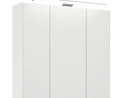 Badmöbel-Set Pelipal Kumba BxHxT 77 x 200 x 50 cm Frontfarbe weiß hochglanz mit Glas-Waschtisch weiß 99.77032609