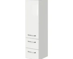 Badmöbel-Set Pelipal Kumba BxHxT 137 x 200 x 50 cm Frontfarbe weiß glanz 5-teilig und mehr mit Mineralguss-Waschtisch weiß, Midischrank, Unterschrank und Wandschrank 99.770126093