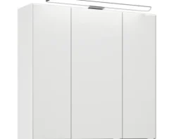 Badmöbel-Set Pelipal Kumba BxHxT 137 x 200 x 50 cm Frontfarbe weiß glanz 5-teilig und mehr mit Mineralguss-Waschtisch weiß, Midischrank, Unterschrank und Wandschrank 99.770126093