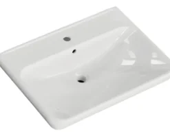 Badmöbel-Set Pelipal Sunline 105 BxHxT 69 x 200 x 48,5 cm Frontfarbe Eiche riviera mit Keramik-Waschtisch Waschtischunterschrank und Spiegelschrank mit LED-Beleuchtung