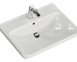 Badmöbel-Set Pelipal Sunline 105 BxHxT 69 x 56 x 48,5 cm Frontfarbe weiß hochglanz mit Keramik-Waschtisch und Waschtischunterschrank