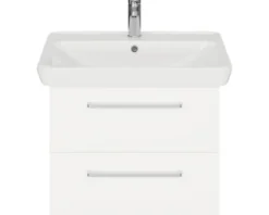 Badmöbel-Set Pelipal Sunline 105 BxHxT 69 x 56 x 48,5 cm Frontfarbe weiß hochglanz mit Keramik-Waschtisch und Waschtischunterschrank