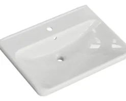 Badmöbel-Set Pelipal Sunline 105 BxHxT 69 x 56 x 48,5 cm Frontfarbe weiß hochglanz mit Keramik-Waschtisch und Waschtischunterschrank