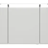 Badmöbelset 3-teilig Pelipal xpressline 4005 BxHxT 120 x 200 x 49,1 cm Frontfarbe grau hochglanz mit Waschtisch Glas weiß und Glaswaschtisch Waschtischunterschrank Spiegelschrank mit LED-Beleuchtung Griff chrom glanz 992.1200112 9921200112