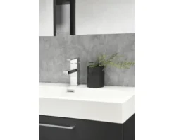 Badmöbel-Set Differnz Somero BxHxT 120 x 120 x 38 cm Frontfarbe anthrazit mit Waschtisch Mineralguss weiß