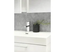 Badmöbel-Set Differnz Somero BxHxT 60 x 57 x 38 cm Frontfarbe weiß hochglanz mit Waschtisch Mineralguss weiß