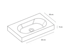 Badmöbel-Set Differnz Somero BxHxT 60 x 57 x 38 cm Frontfarbe weiß hochglanz mit Waschtisch Mineralguss weiß