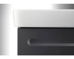 Badmöbel-Set DURAVIT No.1 BxHxT 80 x 200 x 45 cm Frontfarbe graphit mit Waschtisch weiß und Waschtischunterschrank mit Innenschubkasten Spiegelschrank mit LED-Beleuchtung N10169049490000