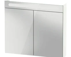 Badmöbel-Set DURAVIT No.1 BxHxT 80 x 200 x 45 cm Frontfarbe graphit mit Waschtisch weiß und Waschtischunterschrank mit Innenschubkasten Spiegelschrank mit LED-Beleuchtung N10169049490000
