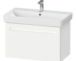 Badmöbel-Set DURAVIT No.1 BxHxT 80 x 200 x 45 cm Frontfarbe weiß mit Waschtisch weiß und Waschtischunterschrank Spiegelschrank mit LED-Beleuchtung N10159018180000