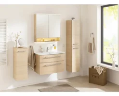 Badmöbel-Set FACKELMANN B.Style 83,2 cm Sand Eiche/Sand Eiche
