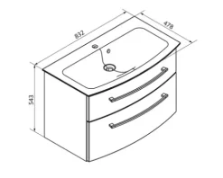 Badmöbel-Set FACKELMANN B.Style 83,2 cm Sand Eiche/weiß