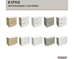 Badmöbel-Set FACKELMANN B.Style 83,2 cm Sand Eiche/weiß