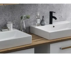 Badmöbel-Set Möbelpartner Duo 1652 BxHxT 165,2 x 61,5 x 50 cm Frontfarbe weiß mit Waschtisch Keramik weiß