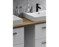 Badmöbel-Set Möbelpartner Duo 1652 BxHxT 165,2 x 61,5 x 50 cm Frontfarbe weiß mit Waschtisch Keramik weiß