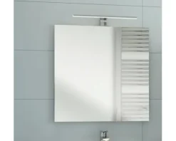 Badmöbel-Set NELSON BxHxT 60 x 200 x 46 cm Frontfarbe weiß hochglanz Badmöbelset 4-teilig mit Keramik-Waschtisch Spiegel und Unterschrank