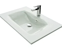 Badmöbel-Set Pelipal Kumba BxHxT 137 x 200 x 50 cm Frontfarbe eiche riviera 5-teilig und mehr mit Glas-Waschtisch weiß, Hochschrank, Unterschrank und Wandschrank 99.770326473