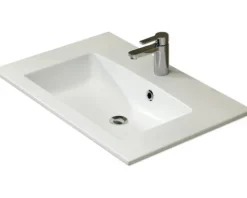 Badmöbel-Set Pelipal Kumba BxHxT 107 x 200 x 50 cm Frontfarbe eiche riviera 5-teilig und mehr mit Mineralguss-Waschtisch weiß, Unterschrank und Wandschrank 99.770121474
