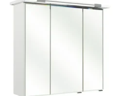 Badmöbel-Set Pelipal Kumba BxHxT 80 x 200 x 51 cm Frontfarbe weiß hochglanz mit Mineralguss-Waschtisch weiß 99.77022509