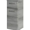 Badmöbel-Set Pelipal Quickset 328 BxHxT 145 x 200 x 39 cm Frontfarbe graphit struktur quer mit Mineralguss-Waschtisch weiß, Unterschrank und Wandschrank 328.120004