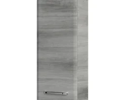 Badmöbel-Set Pelipal Quickset 328 BxHxT 145 x 200 x 39 cm Frontfarbe graphit struktur quer mit Mineralguss-Waschtisch weiß, Unterschrank und Wandschrank 328.120004