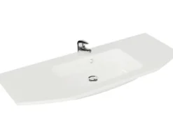 Badmöbel-Set Pelipal Quickset 328 BxHxT 145 x 200 x 39 cm Frontfarbe graphit struktur quer mit Mineralguss-Waschtisch weiß, Unterschrank und Wandschrank 328.120004