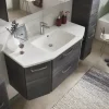 Badmöbel-Set Pelipal Quickset 328 BxHxT 175 x 200 x 39 cm Frontfarbe graphit struktur quer mit Mineralguss-Waschtisch und Hochschrank, Unterschrank und Wandschrank 328.120006