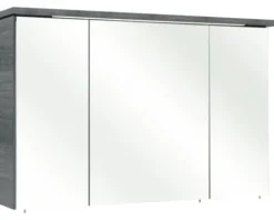 Badmöbel-Set Pelipal Quickset 328 BxHxT 175 x 200 x 39 cm Frontfarbe graphit struktur quer mit Mineralguss-Waschtisch und Hochschrank, Unterschrank und Wandschrank 328.120006