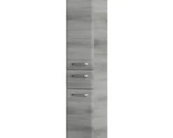 Badmöbel-Set Pelipal Quickset 328 BxHxT 175 x 200 x 39 cm Frontfarbe graphit struktur quer mit Mineralguss-Waschtisch und Hochschrank, Unterschrank und Wandschrank 328.120006