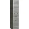 Badmöbel-Set Pelipal Quickset 328 BxHxT 145 x 200 x 39 cm Frontfarbe graphit struktur quer mit Mineralguss-Waschtisch und Hochschrank 328.120003